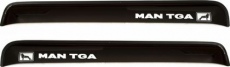 Дефлекторы REIN для окон (накладной скотч 3М) (2 шт.) MAN TGA 2000-2021 (прямой) Дымчатый